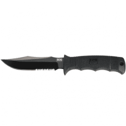 SOG Seal Pup Elite Black TiNi Partly Serrated Kydex Sheath