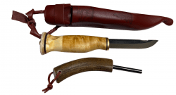 Wood Jewel Fire Knife med Tändstål