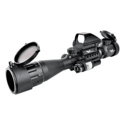 JS-Tactical 3-9x40mm Zoom Scope with Red Dot Laser