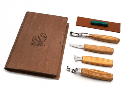 BeaverCraft S19 Spoon Carving Set of 4 Tools in a Book Case