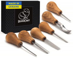 BeaverCraft SC05 Woodcarving Set with Palm Chisels