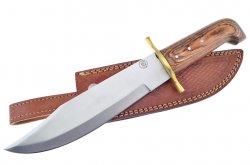Chiapaway Cutlary Brown Pakkawood Bowie w/Leather Sheath