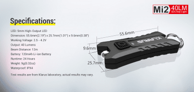 Klarus Mi2 - 40LM IPX4