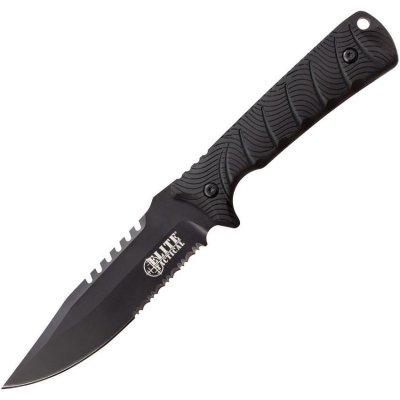 Elite Tactical Bowie Serrated Black - Fixed Blade Knife