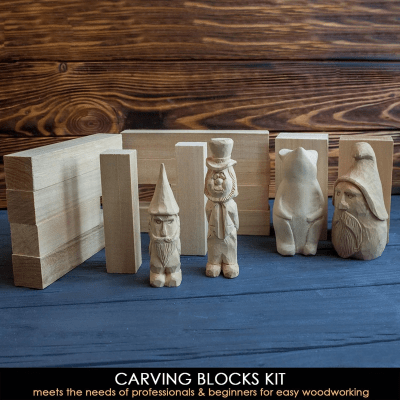 BeaverCraft BW12 Set of Basswood Carving Blocks 12pcs