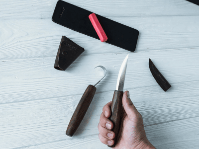 BeaverCraft S01X Täljkit med Läderfodral - Svart