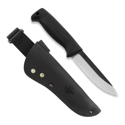Peltonen M07 Ranger Puukko Uncoated with Leather Sheath - Black
