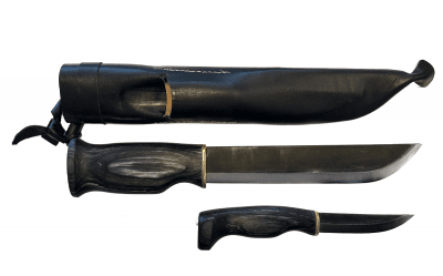 Wood Jewel Double Leuku Knife - Black