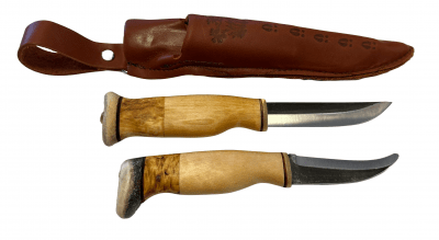 Wood Jewel Kaksoispuukko Double Knife with Opening Knife