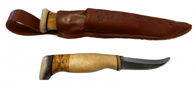 Wood Jewel Kaksoispuukko Double Knife with Opening Knife