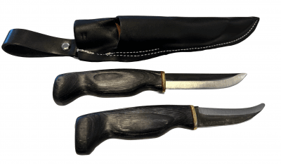 Wood Jewel Kaksoispuukko Double Knife with Opening Knife - Black