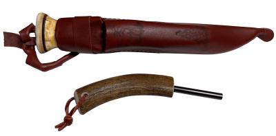Wood Jewel Fire Knife med Tändstål