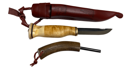Wood Jewel Fire Knife med Tändstål