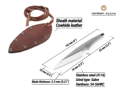 BeaverCraft NCK2 Neck Knife