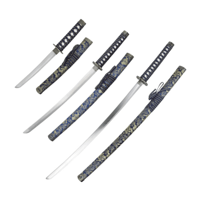 Svärdset Katana Wakizashi Tanto Blue Dragon