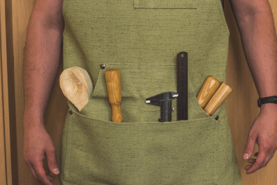 BeaverCraft AP1 Adjustable Green Canvas Work Apron