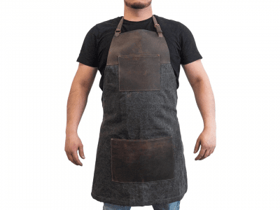 BeaverCraft AP4 Adjustable Canvas and Leather Work Apron
