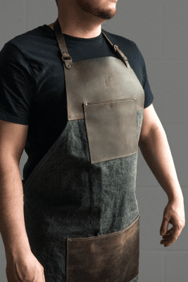 BeaverCraft AP4 Adjustable Canvas and Leather Work Apron