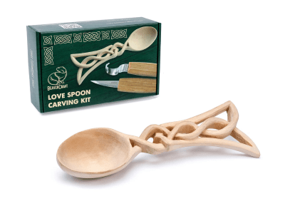 BeaverCraft DIY04 Celtic Spoon Carving Kit - Complete Starter Whittling Kit for Beginners Adults Teens and Kids