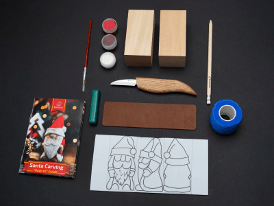 BeaverCraft DIY06 Santa Carving Kit – Complete Starter Whittling Kit for Beginners, Adults, Teens, and Kids