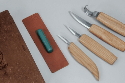 BeaverCraft S09Set of 4 Knives in a Book Case