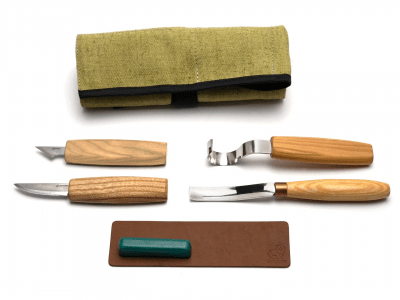 BeaverCraft S49 Wood Carving Tool Set for Spoon Carving with compact chisel