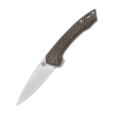 QSP Leopard Linerlock Brown Textured Micarta