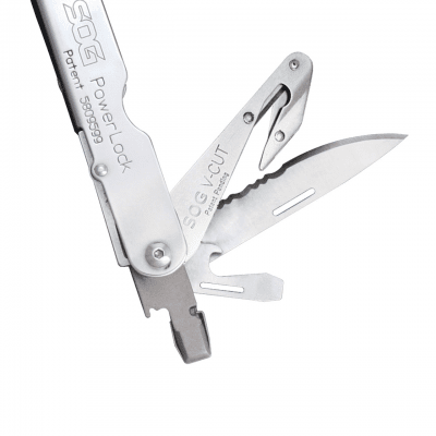 SOG PowerLock V-Cut med Fodral - Satin