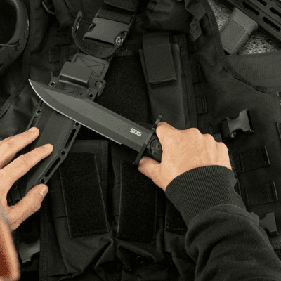 SOG BAR15C Clip Point Bayonet - Black