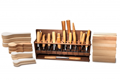 BeaverCraft S68 Täljkit med 28 knivar och Ställ