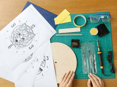 BeaverCraft DIY Pyrography Kit - Wooden Clock