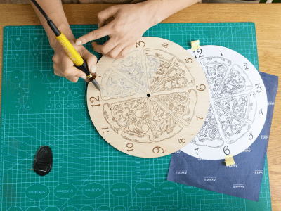 BeaverCraft DIY Pyrography Kit - Wooden Clock